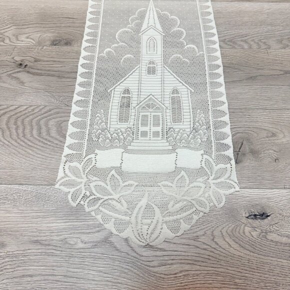 Decorative Lace Wall Door Art Hanging Tapestry Religious Country Church Motif - Picture 5 of 8
